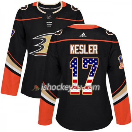 Dame NHL Anaheim Ducks Trøje Ryan Kesler 17 Adidas 2017-2018 Sort USA Flag Fashion Authentic